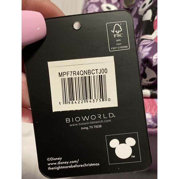 Bioworld Disney Nightmare Before Christmas Mini Purse Backpack Jack Sally Purple - Picture 2 of 16